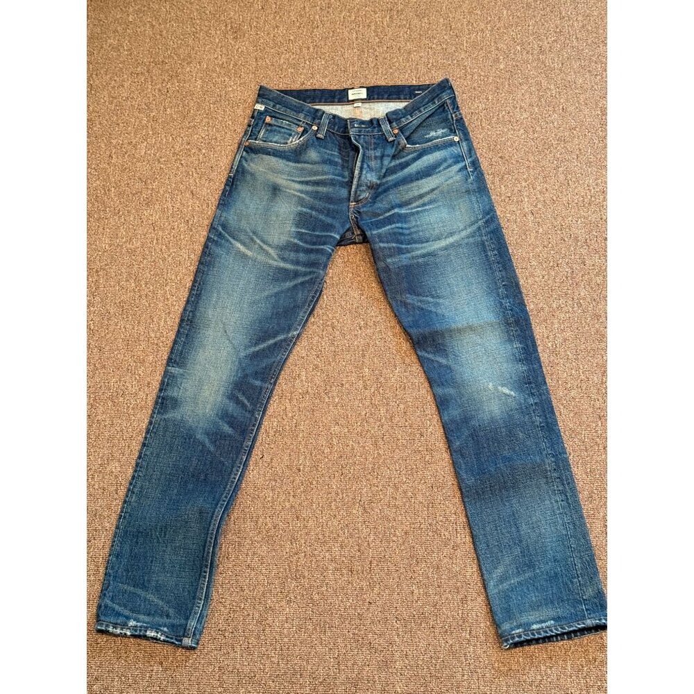 Citizens Of Humanity Mens Straight-Leg Jeans Size 30 Distressed Blue Denim